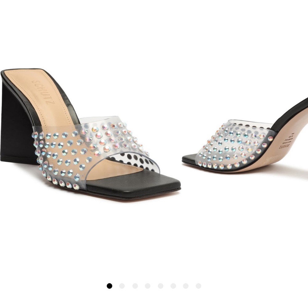 SCHUTZ Lizah crystal embellished heel sandal